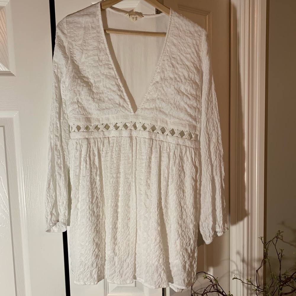 White boho dress with cut outs